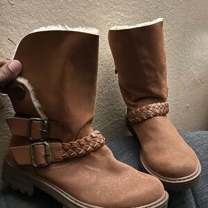 Blowfish Brown Winter Boots with Braided Strap